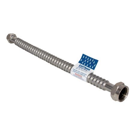 STAINLESS STEEL WATER HEATER CONNECTOR 3/4&quot; X, Size: 12&quot;