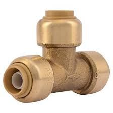 PUSHFIT BRASS TEE, Size: 3/8&quot; BRASS