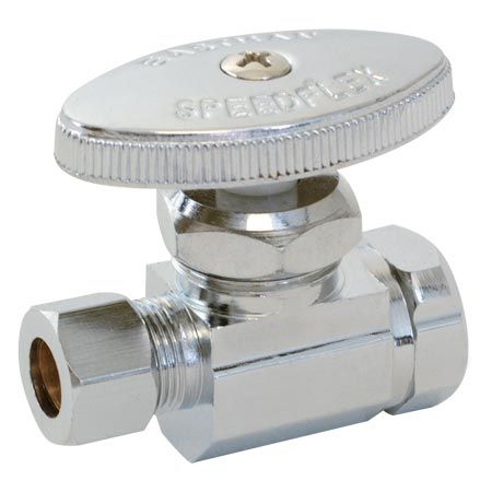 MULTI TURN STRAIGHT STOP, Size: 1/2&quot; FIP x 3/8&quot; OD Comp #04321