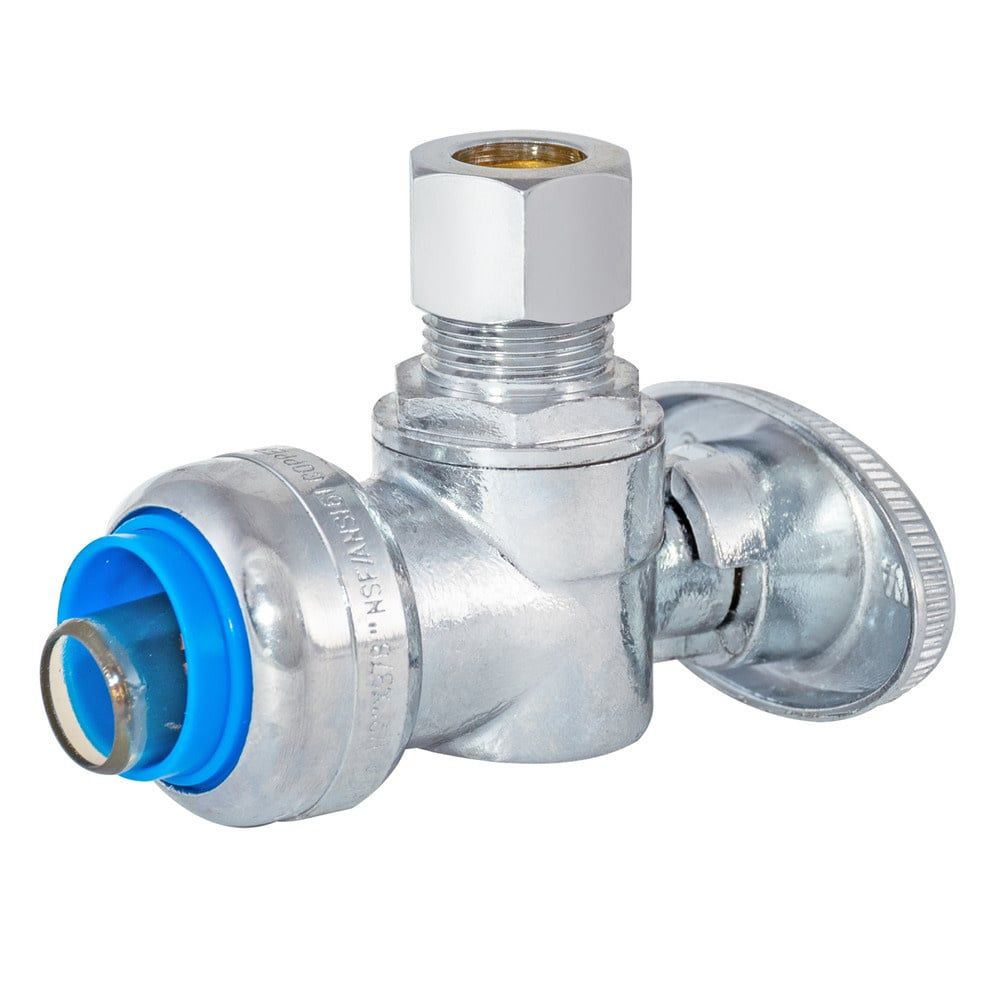 PUSHFIT BRASS  1/4 TURN ANGLE STOP #10774