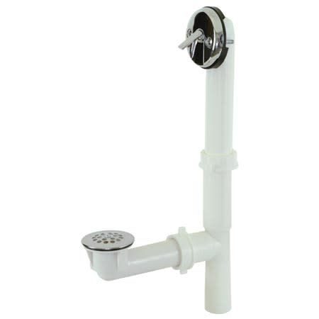 PLASTIC BATH WASTE/OVERFLOW ASSEMBLY 1 1/2 W/TRIP LEVER