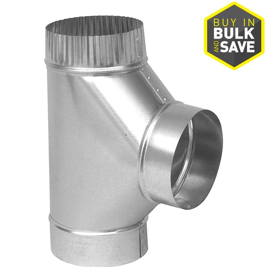 4-in dia x 4-in dia x 4-in dia x 9-in L Crimped Galvanized Duct Tee