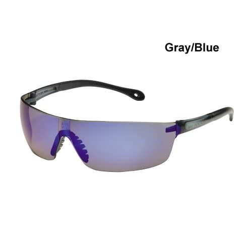 Squared Safety Glasses Gray Blue Mirror Lens