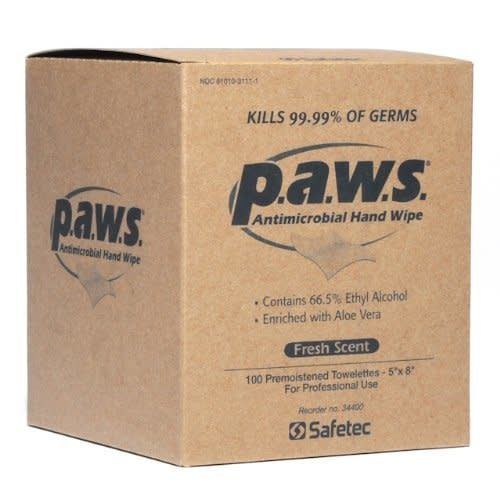 Paws Antimicrobial Disinfectant Hand Wipe 100/box