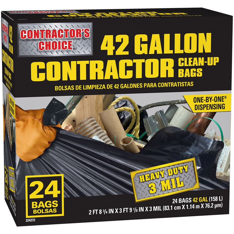 24-Count 42-Gallon Outdoor Construction Trash Bags