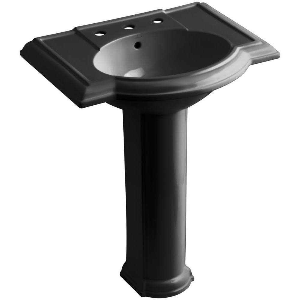 KOHLER Devonshire Vitreous China Pedestal Bathroom Sink/Black