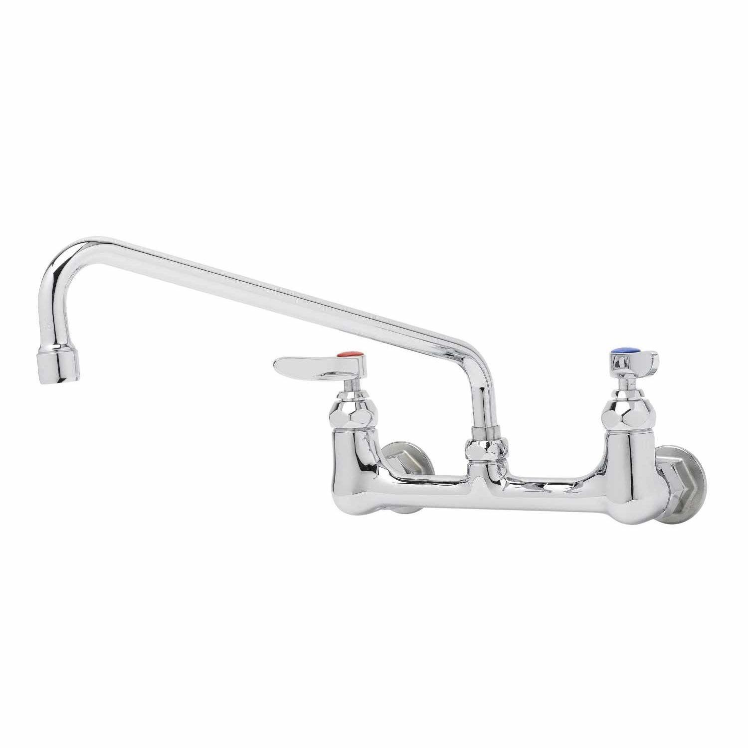 T&amp;S Brass Sink Mixing Faucet w/ 12-Inch Swing Nozzle, Chrome