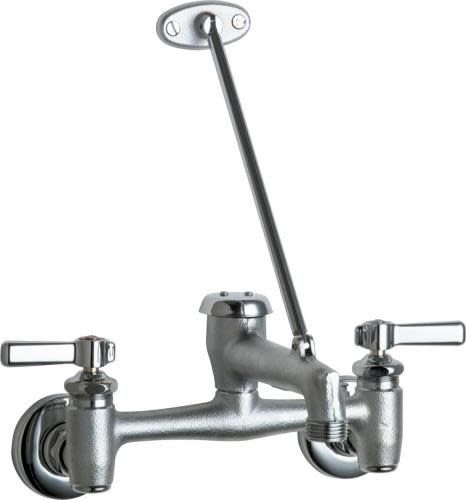 Chicago Faucets  Service Sink Faucet, Vac. Breaker, Hose Outlet, Intregal Stops, W/ SUPPORT BAR