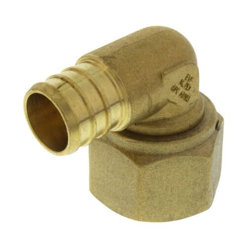 3/4&quot; PEX x 3/4&quot; FIP Swivel Elbow - Brass Nut