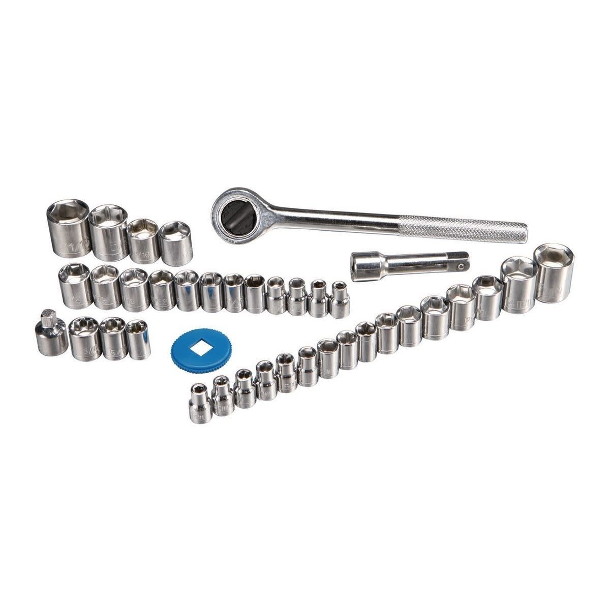 40 Pc 3/8 In., 1/4 In. Drive SAE &amp; Metric Socket Set