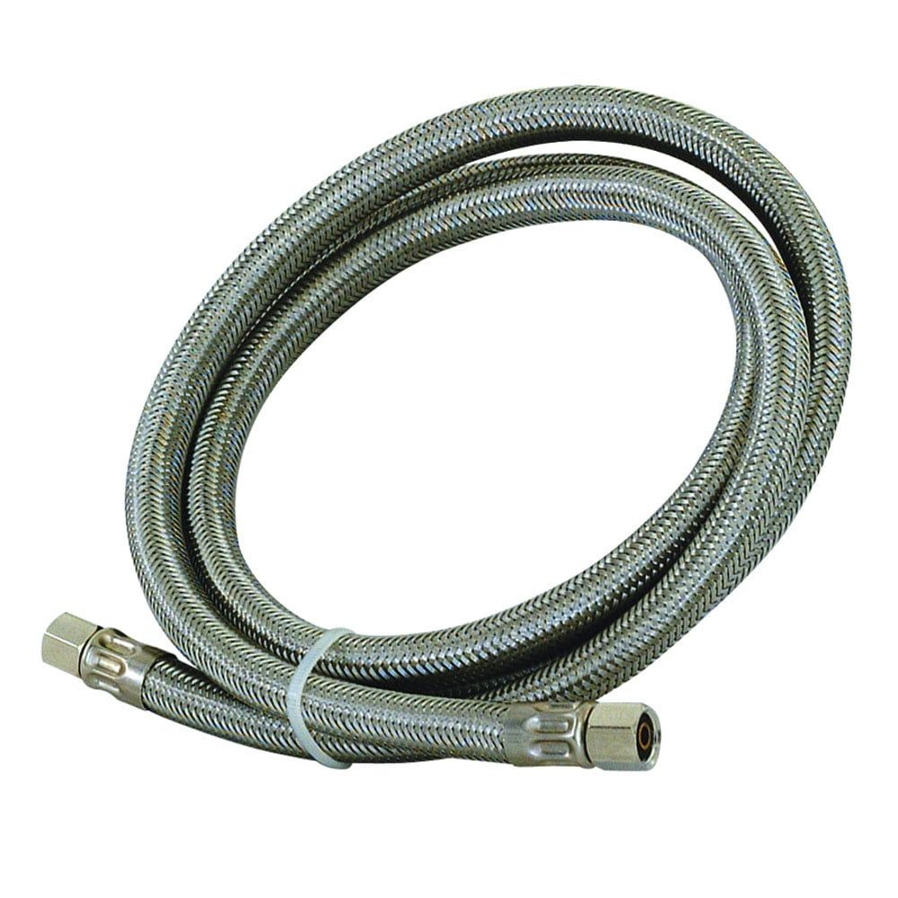 10′ Braided Stainless Steel Icemaker Connector (1/4 Comp. x 1/4 Comp.)