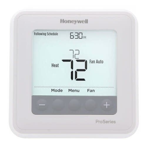T6 Pro Programmable Thermostat, 2H/1C Heat Pump, 1H/1C Conventional
