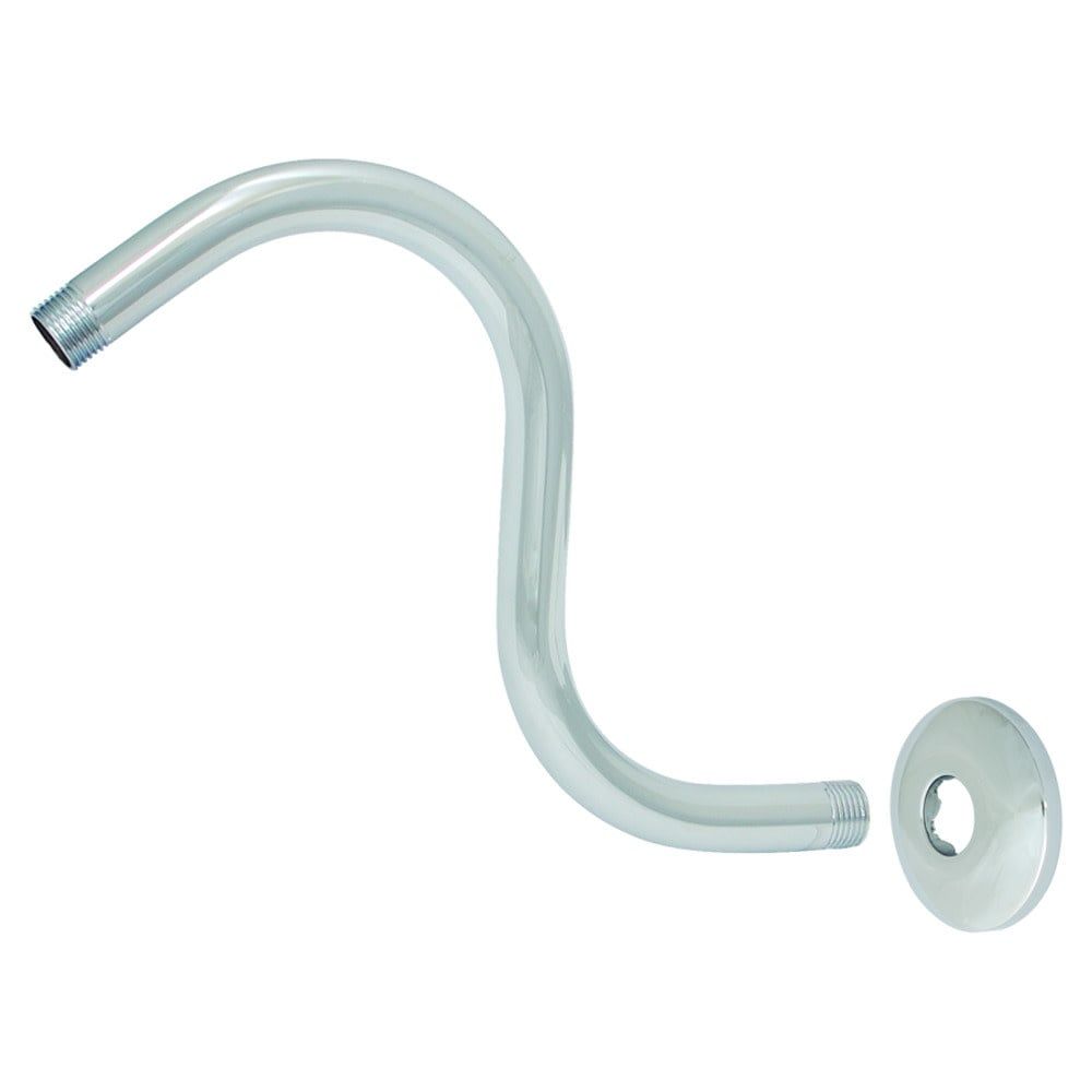 8 in. S-Shower Arm with Flange in Chrome
