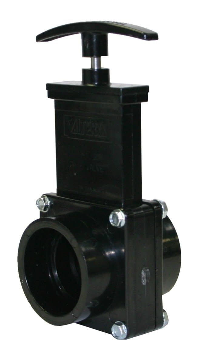 ABS Gate Valve, Black, 1-1/2&quot; Slip