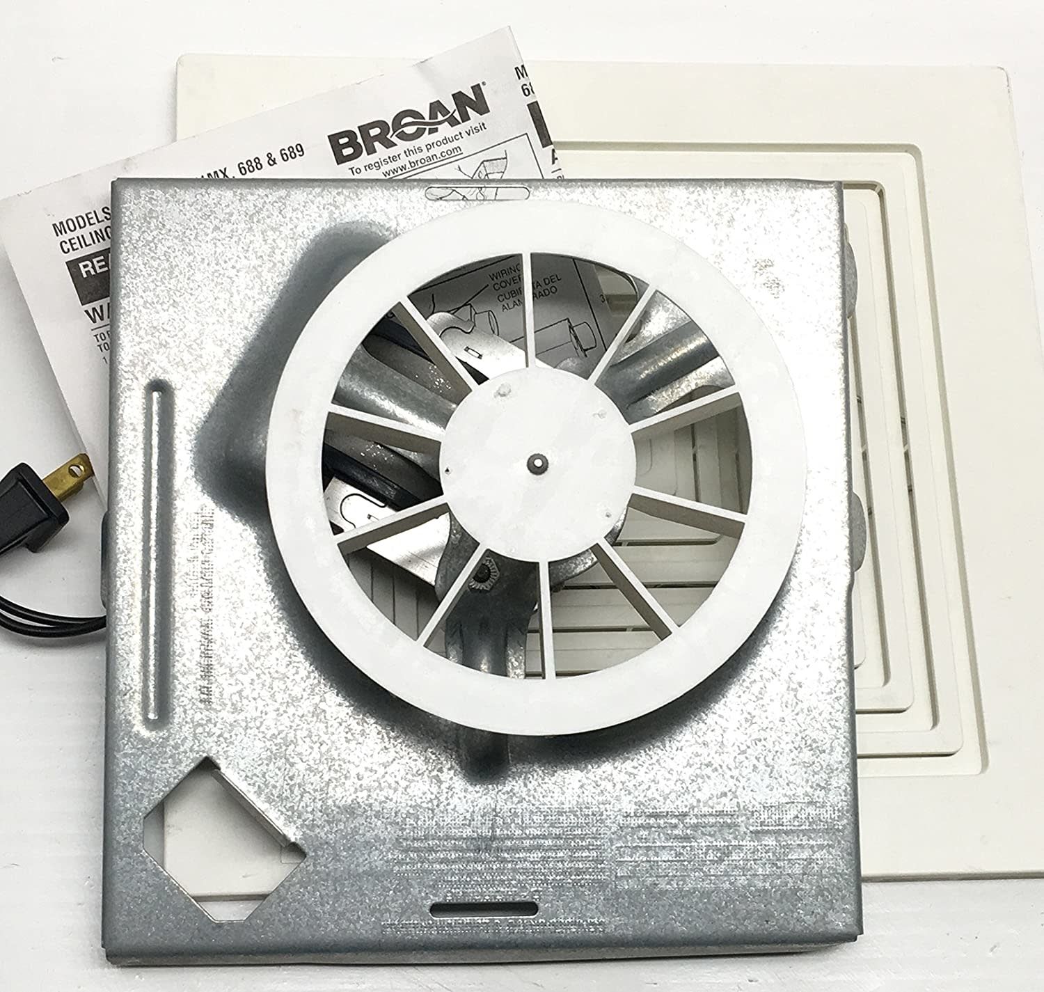 Broan 1688F Finish Pack with Motor Assembly and Grille, 50 CFM BATHROOM FAN