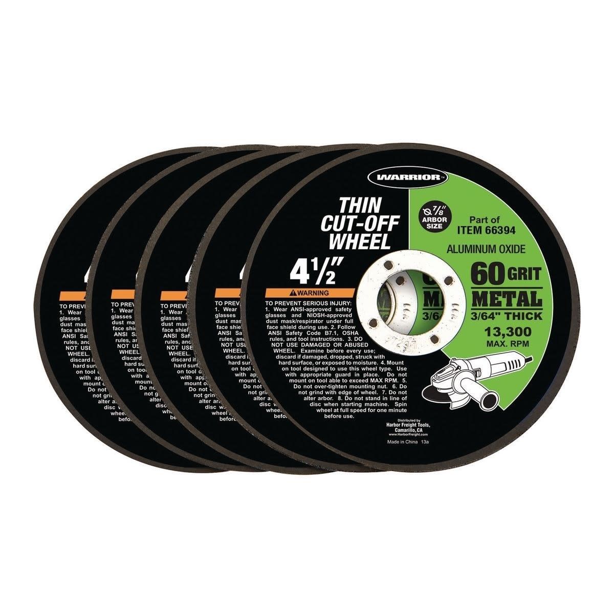 4-1/2 In. 60 Grit Thin Metal Cut-Off Wheel 5 Pack