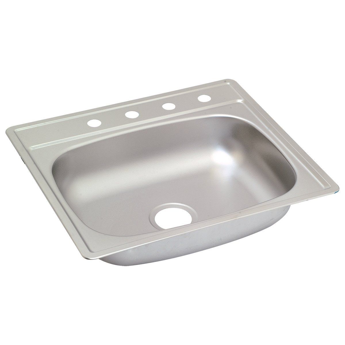 25″ x 22″ x 6-1/2″ Deep Single-Bowl Stainless Steel Kitchen Sink – 4-Hole