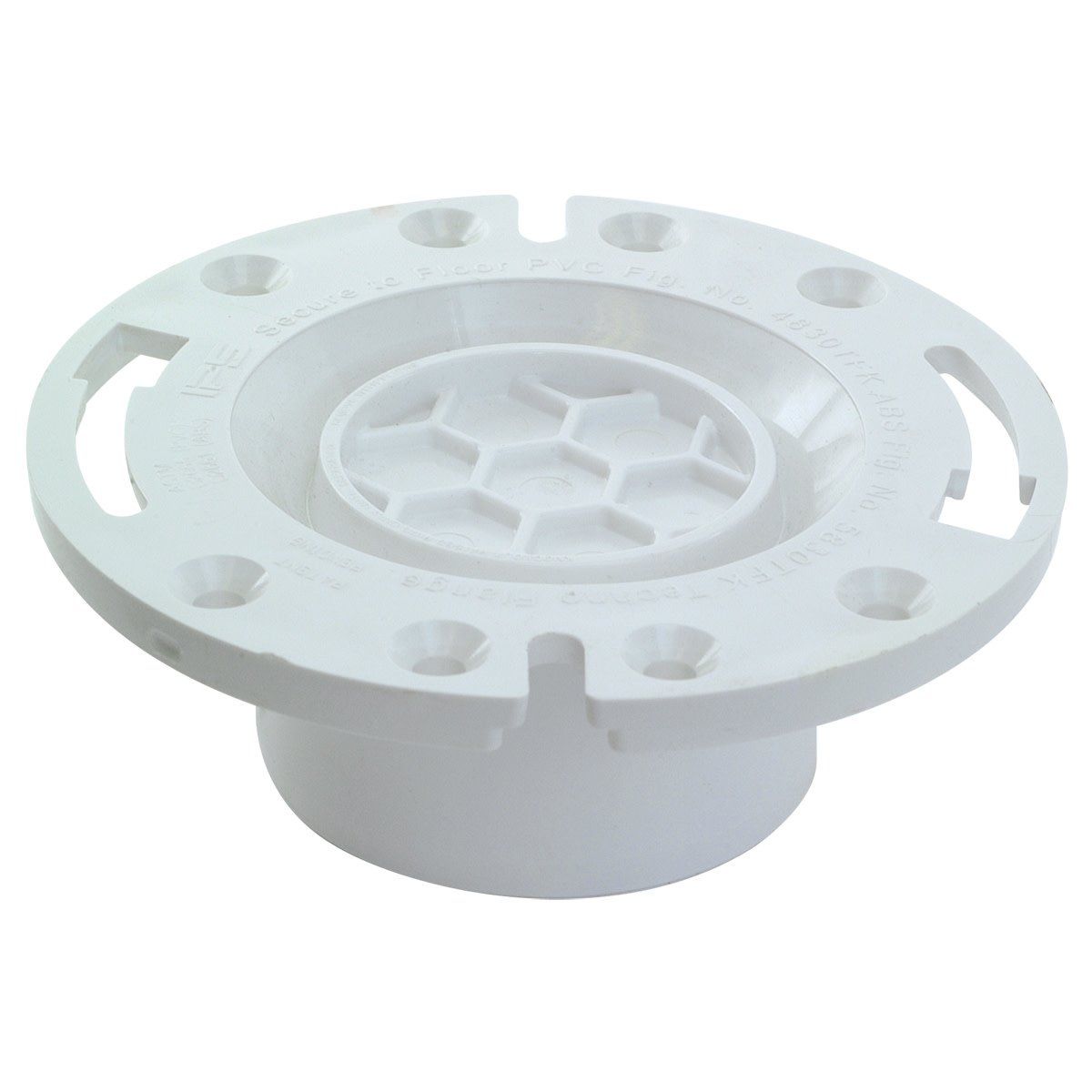 4″ x 3″ Hub Closet Techno Flange with Knockout – PVC DWV