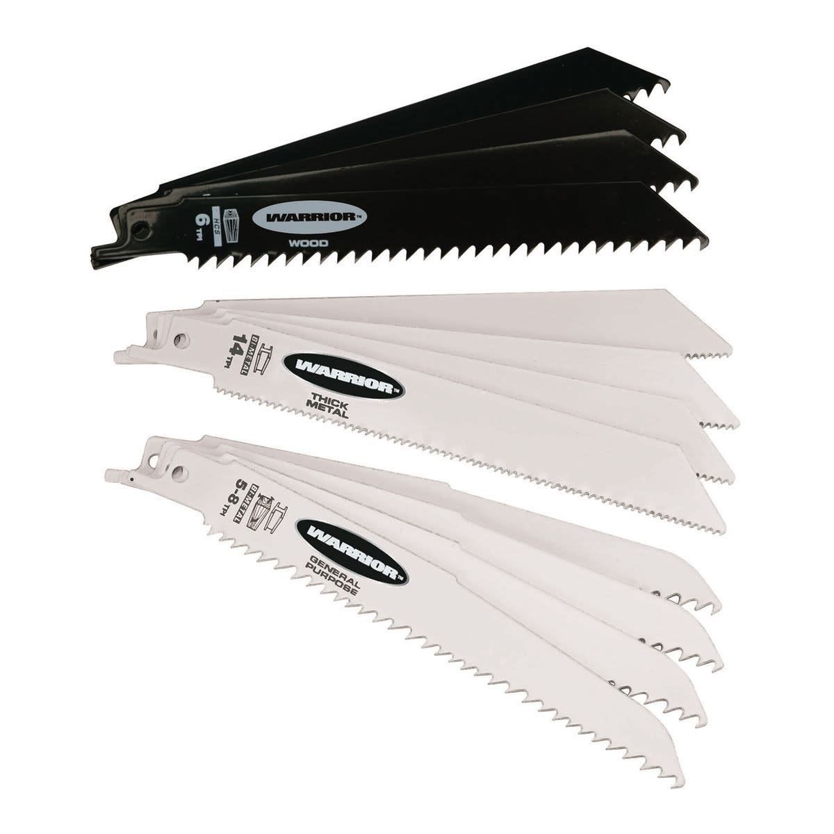 6 In. General Purpose Bi-Metal Reciprocating Saw Blade Assortment, 12 Pack