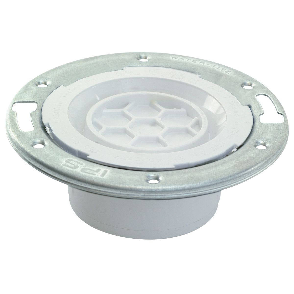 4″ x 3″ Hub Closet Techno Flange Stainless Ring with Knockout – PVC DWV