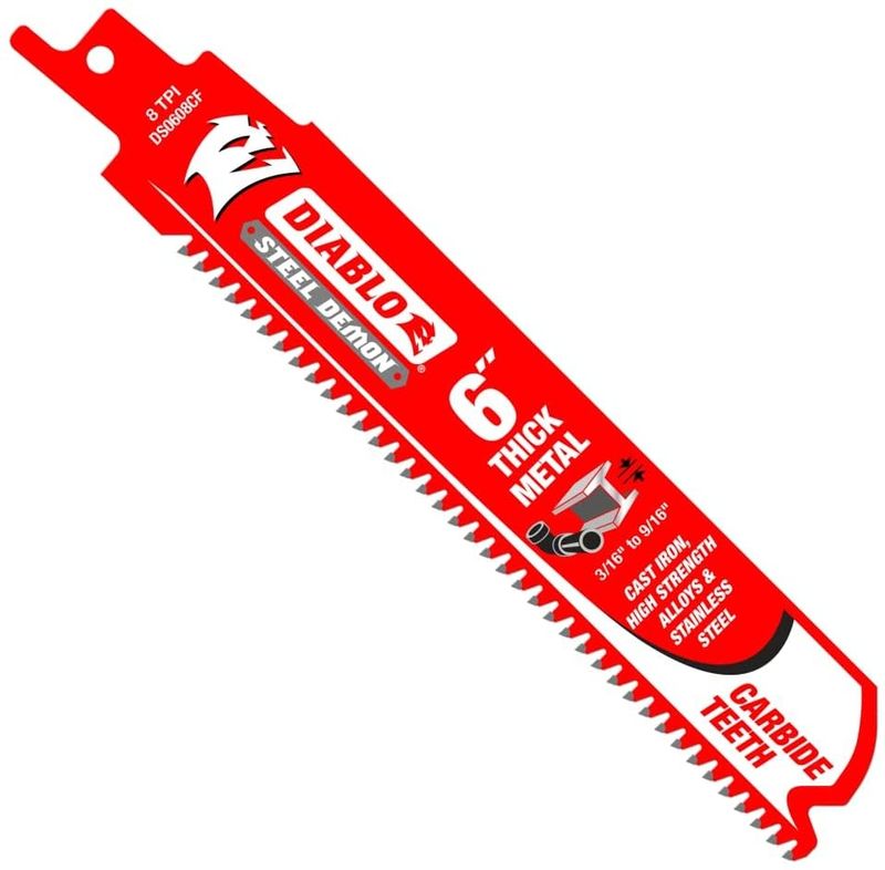 6 in. Steel Demon Carbide Recip Blades for Thick Metal (3/16 in. - 9/16 in.) Cutting (10-Pack)