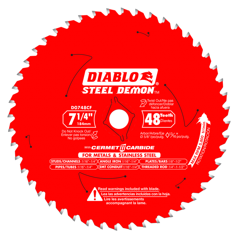7-1/4 in. x 48 Tooth Steel Demon Cermet Metal and Stainless Steel Cutting Saw Blade