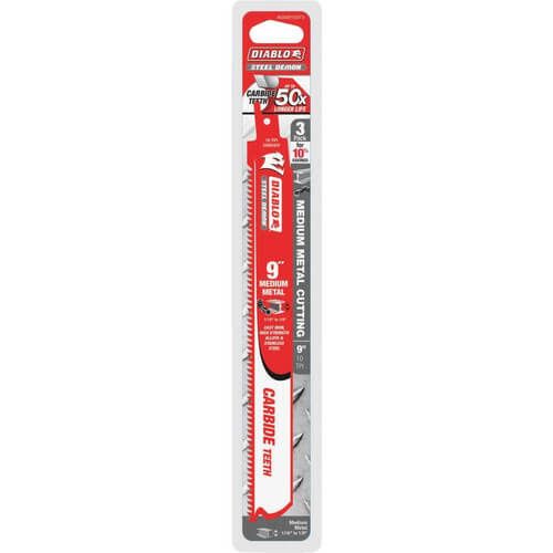 9 in. Steel Demon Carbide Recip Blades for Medium Metal (1/16 in. - 5/16 in.) Cutting (3-Pack)