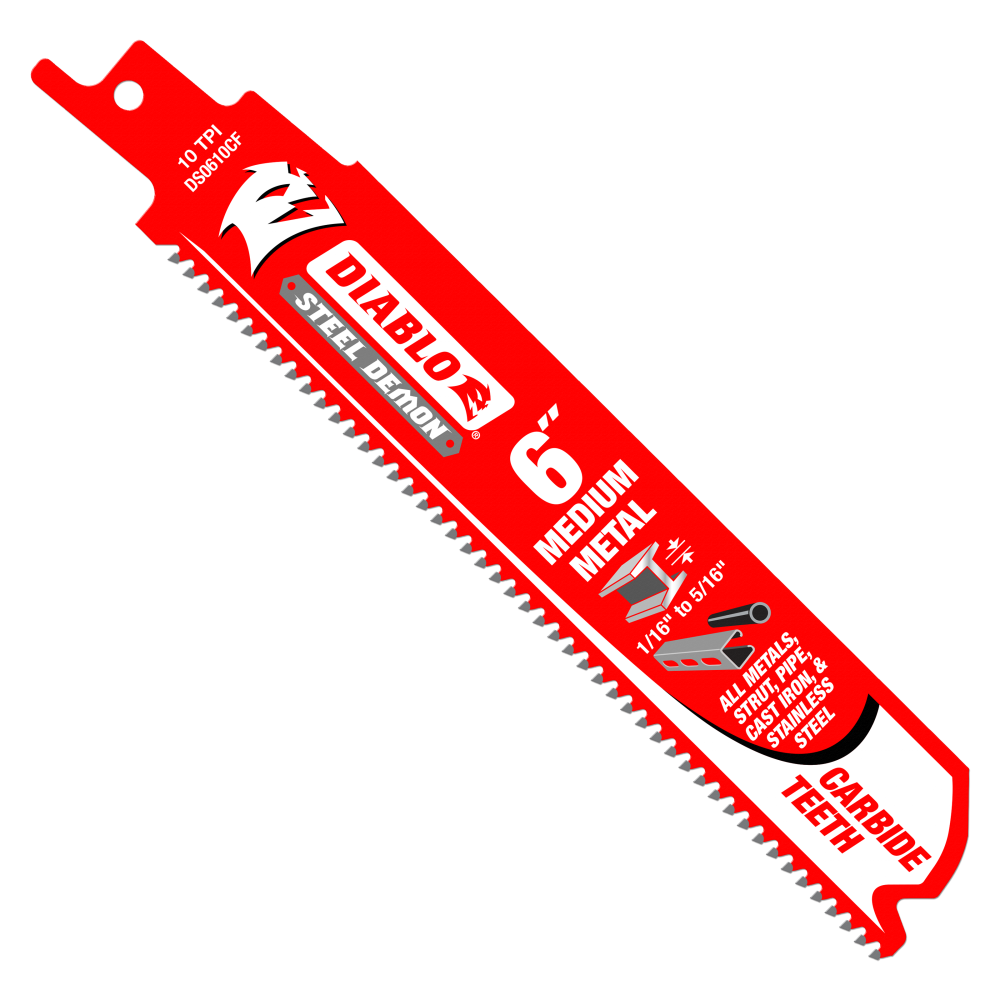 6 in. Steel Demon Carbide Recip Blades for Medium (1/16 in. - 5/16 in.) Metal Cutting (10-Pack)