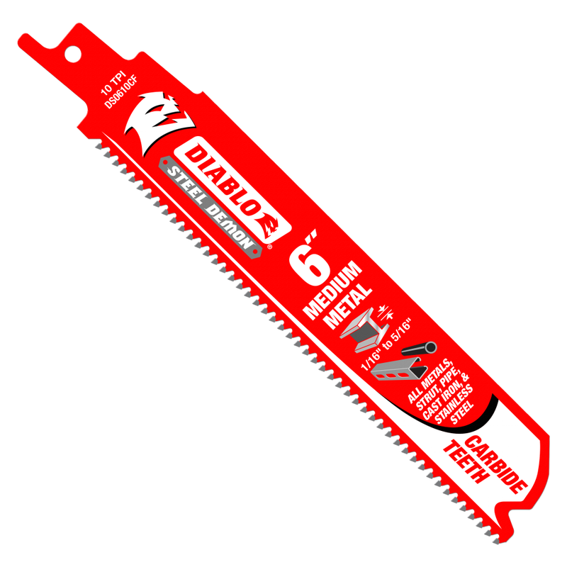 6 in. Steel Demon Carbide Recip Blades for Medium (1/16 in. - 5/16 in.) Metal Cutting (10-Pack)