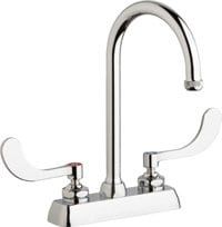 Chicago Workboard Sink Faucet 4&quot; Center Gooseneck Spout