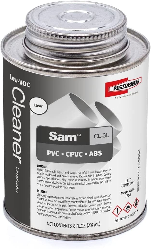 Clear Cleaner PVC, ABS, CPVC 1/2 pt. CL-3L