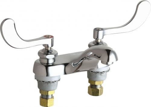 Chicago Faucets 4&quot; Center Lavatory Faucet W/ Wrist Blade Handles