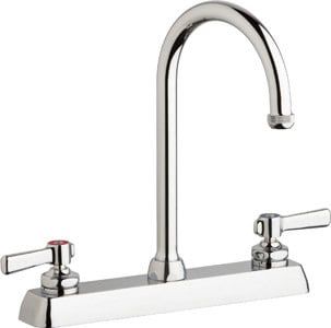 Chicago Workboard Sink Faucet 8&quot; Center Gooseneck Spout