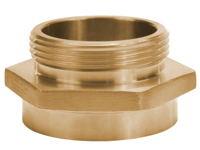 3 Inch (in) FNPT x 2 1/2 Inch (in) MNST Brass Female x Male Hex Nipple Adapter Fitting