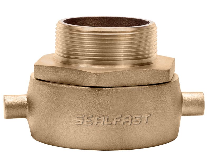 2 1/2 Inch (in) FNST x 2 Inch (in) MNPT Brass Swivel Adapters Pin Lug Adapter Fitting