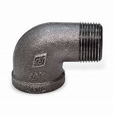 BLACK MALLEABLE STREET 90 ELBOW, Size: 1/4"