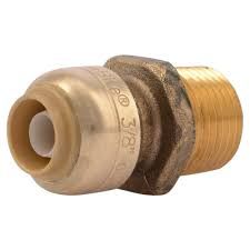 PUSHFIT BRASS MALE ADAPTER, Size: 3/8&quot; X 1/2&quot; BRASS