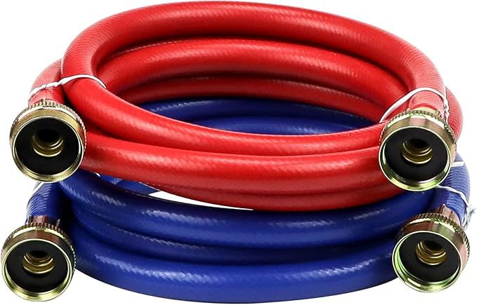 2-Pack 6 ft. Black Rubber Washing Machine Hoses
