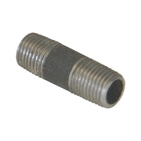 2" Black Malleable Nipple, Size: CLOSE
