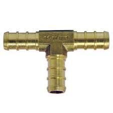 PEX TEE BRASS, Size: 3/8IN