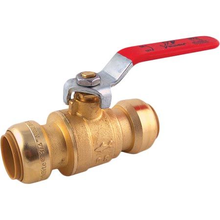 PUSHFIT BRASS BALL VALVE, Size: 1/2 IN