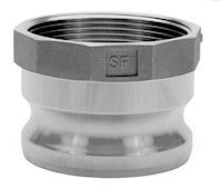 Aluminum Type A Female NPT x Male Adapter Cam and Groove Coupling, Size: 3/4"