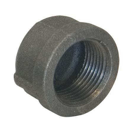 BLACK MALLEABLE CAP, Size: 3/8"