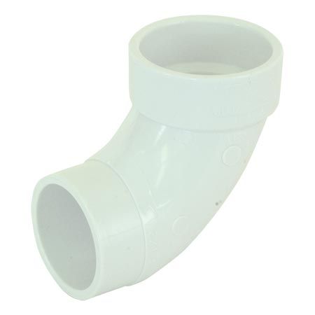 PVC/DWV STREET 90- ELBOW, Size: 1 1/2 IN