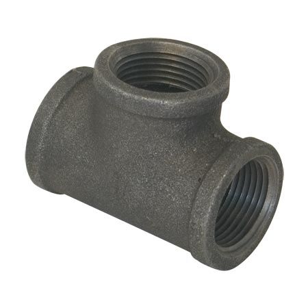 BLACK MALLEABLE REDUCING TEE, Size: 3/4 IN X 3/4 IN X 1/2 IN