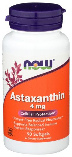 Now Astaxanthin 4mg Cellular Protection 90 Softgels