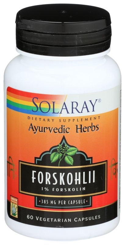 Solaray Forskohli 385mg 60 Vegetarian Capsules