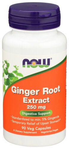 Now Ginger Root Extract 250mg Digestive Support 90 Veg Capsules