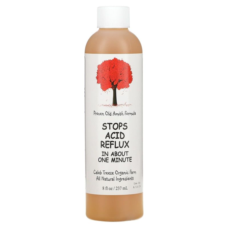 Caleb Treeze Proven Old Amish Formula Stops Acid Reflux 8 oz