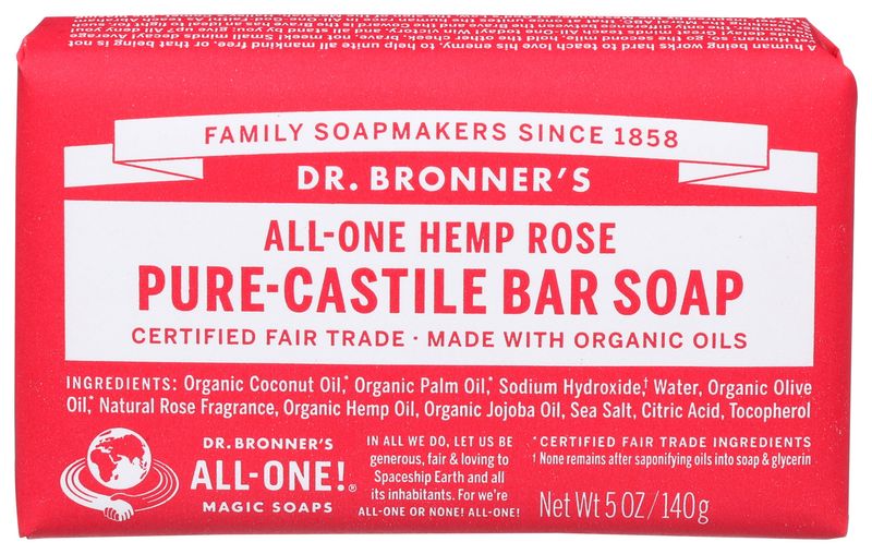 Dr Bronner                    Soap Bar Rose